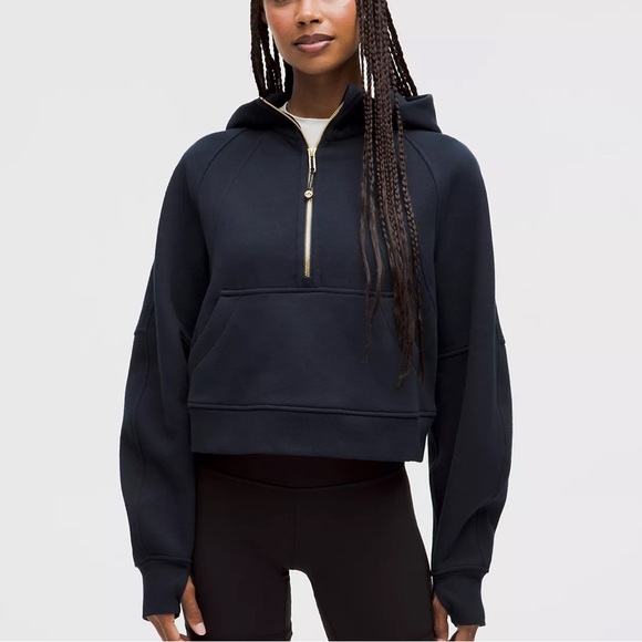 lululemon athletica Tops - Lululemon Navy Scuba Oversized Half-Zip Hoodie SIZE XS/S - Great condition